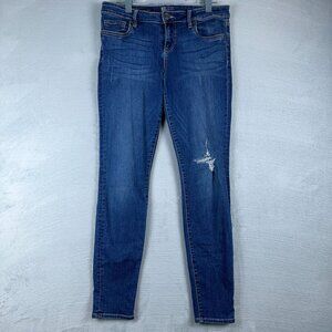 Kut from the Kloth Jeans Womens Size 8 Toothpick Skinny Distressed Denim Blue